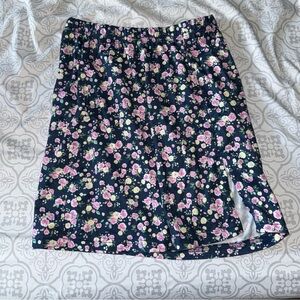 SHEIN Black Floral Pencil Skirt